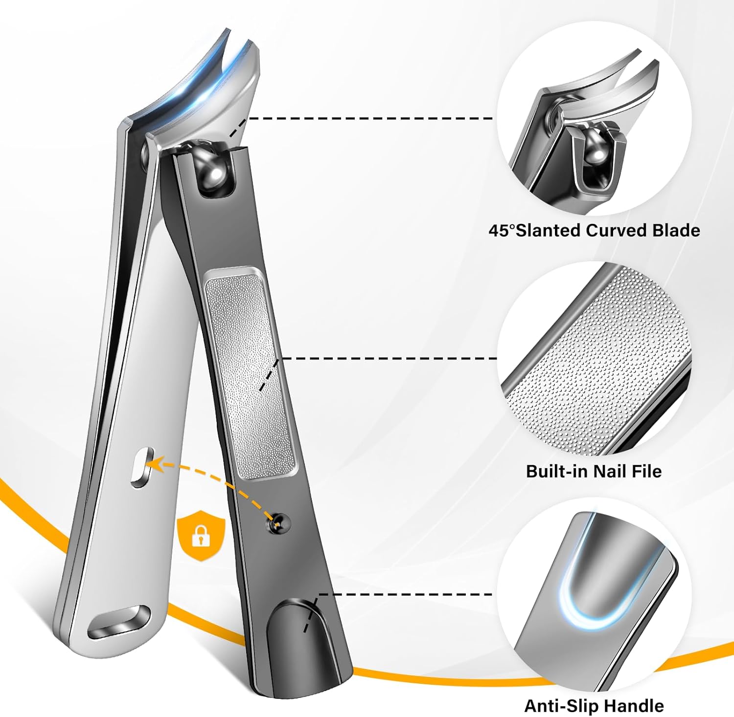 Toenail Clippers for Seniors Thick Toenails, Stocking Stuffers 2025 Christmas Gifts for Men Women Adults, Ingrown Toe Nail Clippers Heavy Duty Angled Large Nail Clippers Upgraded Slanted Nail Cutter