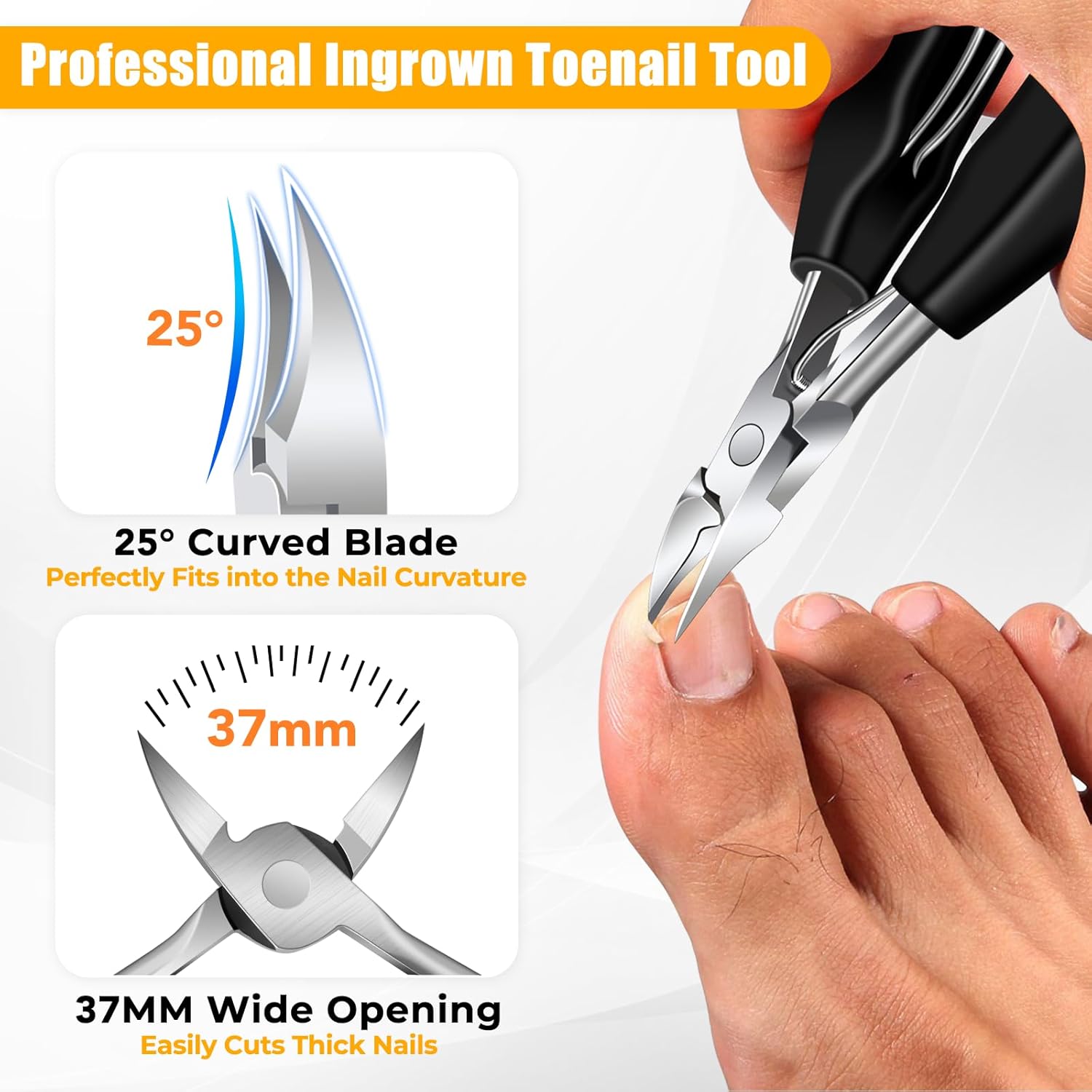 Toenail Clippers for Seniors Thick Toenails, Stocking Stuffers 2025 Christmas Gifts for Men Women Adults, Ingrown Toe Nail Clippers Heavy Duty Angled Large Nail Clippers Upgraded Slanted Nail Cutter