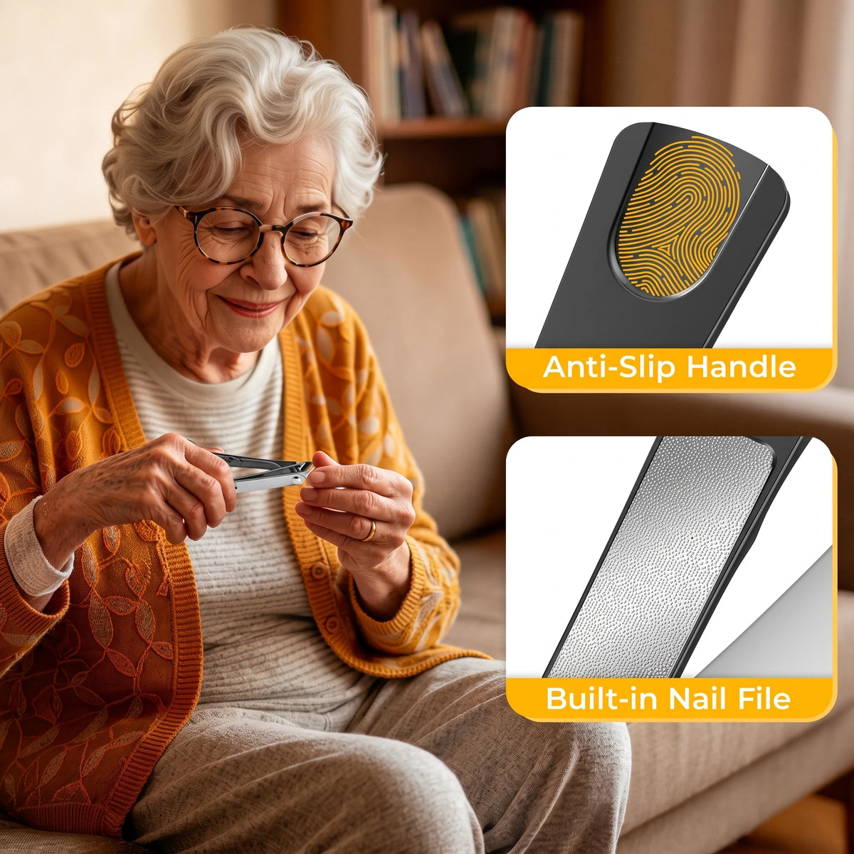 Professional Nail Clippers Set for Seniors - Heavy Duty Tools for Thick Nails | DRMODE